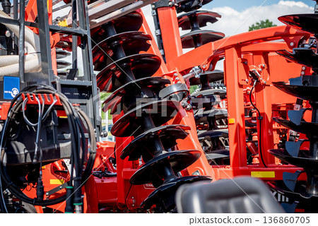 Modern agricultural machinery and equipment. Industrial details. 136860705