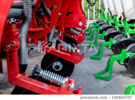 Modern agricultural machinery and equipment. Industrial details. 136860707