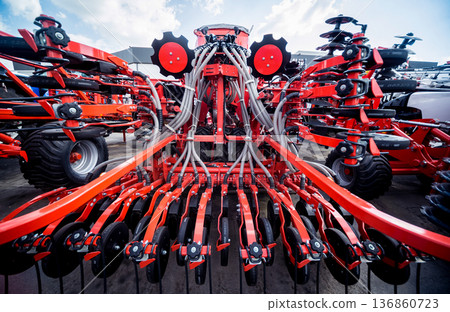 Modern agricultural machinery and equipment. Industrial details. Modern agricultural machinery and equipment. Industrial details. 136860723