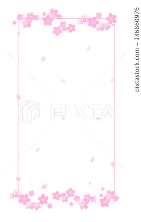 Vertical frame with cherry blossoms 136860976