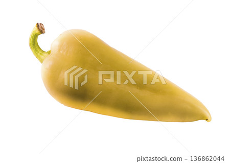 One whole yellow peppers on a white background One whole yellow peppers on a white background 136862044