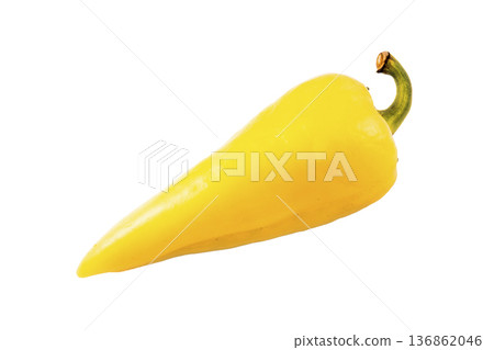 One whole yellow peppers on a white background One whole yellow peppers on a white background 136862046