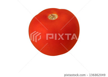 One red tomato on a white background in isolation One red tomato on a white background in isolation 136862049