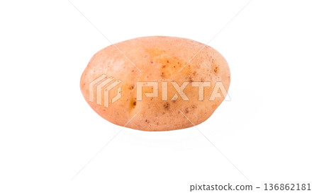 one whole potato, isolated on white background one whole potato, isolated on white background 136862181