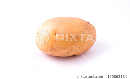 one whole potato, isolated on white background one whole potato, isolated on white background 136862184