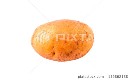 one whole potato, isolated on white background one whole potato, isolated on white background 136862188