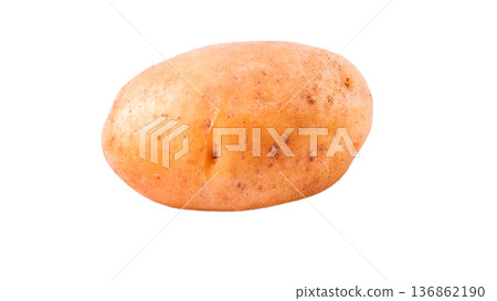 one whole potato, isolated on white background one whole potato, isolated on white background 136862190