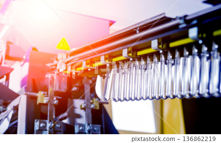 The plastic bottle blowing machine. PET preforms for blowing of plastic bottles.  136862219