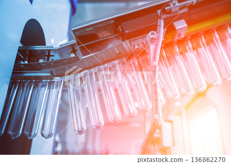 The plastic bottle blowing machine. PET preforms for blowing of plastic bottles 136862270