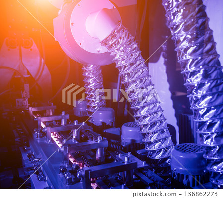 The plastic bottle blowing machine. PET preforms for blowing of plastic bottles 136862273