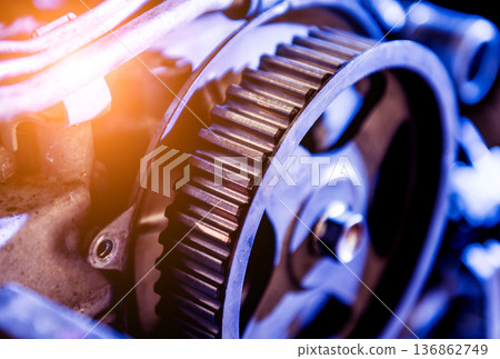 A fragment of the engine. Auto concept. Design background A fragment of the engine. Auto concept. Design background 136862749