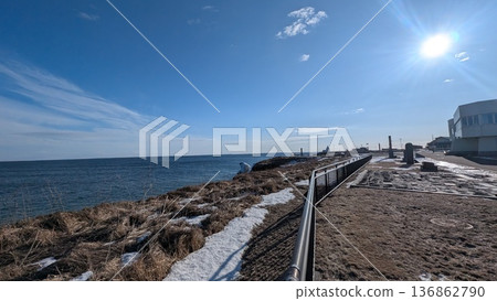 Cape Nosappu, Japan's easternmost coastline and winter sunshine, Nemuro, Hokkaido Cape Nosappu, Japan's easternmost coastline and winter sunshine, Nemuro, Hokkaido 136862790