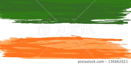 St. Patrick's Day celebration background with bold brushed strokes forming the colors of the Irish flag, St. Patrick's Day celebration background with bold brushed strokes forming the colors of the Irish flag, 136862821