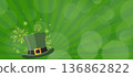 St. Patrick's Day celebration background with light bokeh effects and a typical Irish hat 136862822