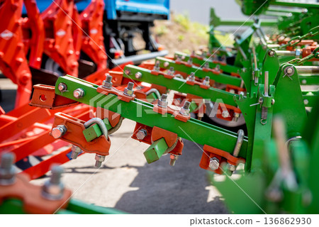 Modern agricultural machinery and equipment. Industrial details. Modern agricultural machinery and equipment. Industrial details. 136862930
