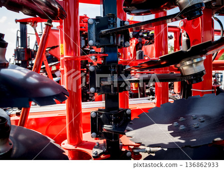 Modern agricultural machinery and equipment. Industrial details. 136862933