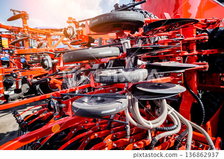 Modern agricultural machinery and equipment. Industrial details. 136862937