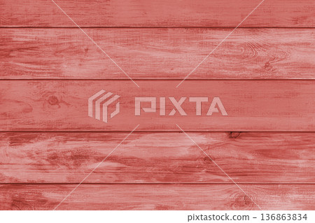 Red colored painted wooden board, horizontal planks texture, rustic wall surface, background Red colored painted wooden board, horizontal planks texture, rustic wall surface, background 136863834