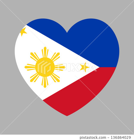 Philippines Flag heart icon. Flag of Philippines badge heart shaped. National Philippine flag symbol, button. Philippines Flag heart icon. Flag of Philippines badge heart shaped. National Philippine flag symbol, button. 136864029