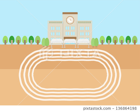 Schoolyard illustration Schoolyard illustration 136864198