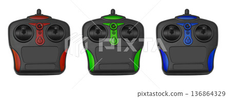 remote control for a children's toy or drone, isolated on a white background remote control for a children's toy or drone, isolated on a white background 136864329