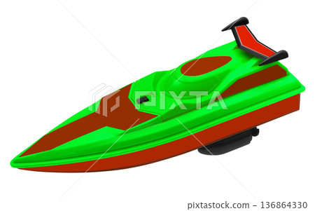 boat, children's toy, on the control panel, on a white background in isolation boat, children's toy, on the control panel, on a white background in isolation 136864330