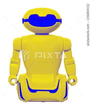 Toy robot, a children's toy, on a white background in isolation 136864332