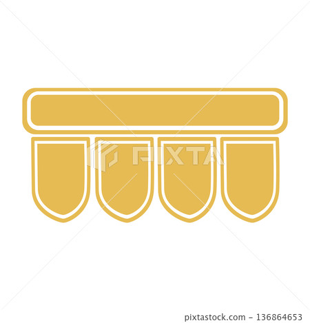 Traditional Indian cotton banner for decoration. Hand drawn vector illustration set isolated. Holiday and festival design, for oriental magazines, maps greeting cards, Holi Diwali clip arts. 136864653