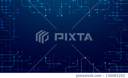 Abstract tech background with circuit patterns and digital data lines Abstract tech background with circuit patterns and digital data lines 136865202