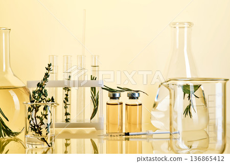 Creating natural plant based cosmetic products in laboratory 136865412