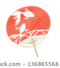 日式紅扇插圖 136865568