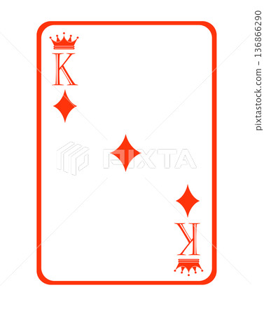 Playing card King Diamond in illustrator 136866290