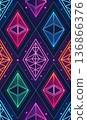 seamless pattern with geometric ornament 136866376