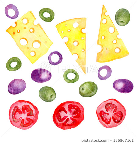 Food set for Greek salad 136867161