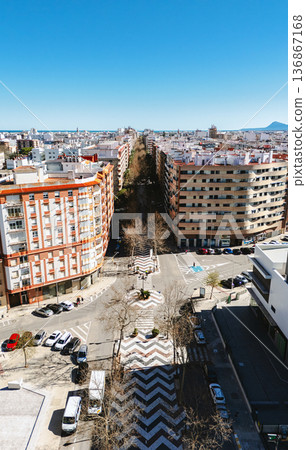 Aerial view of spanish town of Gandia. Spain 136867168