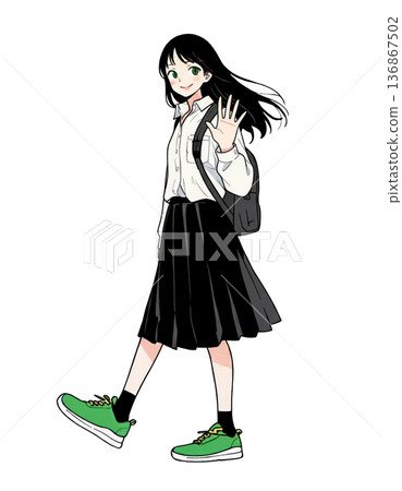 女孩去上學 136867502