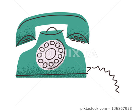 Old-fashioned landline telephone customer support Old-fashioned landline telephone customer support 136867958