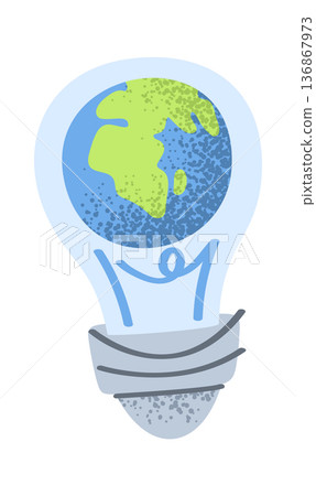 Lightbulb with planet earth inside Lightbulb with planet earth inside 136867973