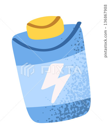 Eco-friendly salt water battery symbol 136867988