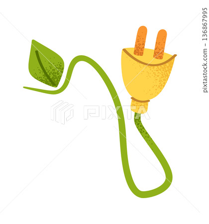 Power socket Earth Day symbol 136867995