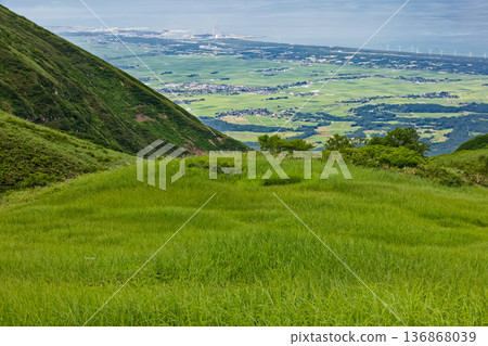 View of Mount Chokai, the grasslands of Senjogahara, the Shonai Plain, and the Sea of Japan View of Mount Chokai, the grasslands of Senjogahara, the Shonai Plain, and the Sea of Japan 136868039