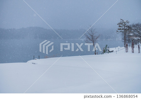 Snowy Lake Aoki [Omachi City] 136868054