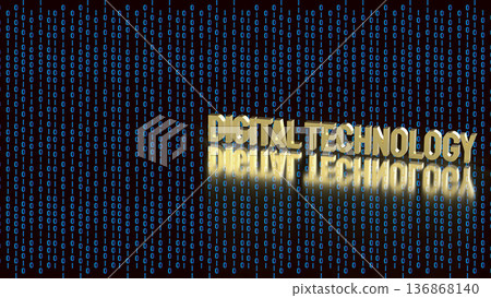 Digital Technology Concept with Binary Code Background 3d render. 136868140