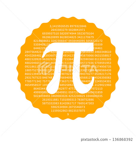 Mathematical Pi Day Celebration with Greek Symbol and Geometric Elements for Educational Science Holiday Mathematical Pi Day Celebration with Greek Symbol and Geometric Elements for Educational Science Holiday 136868392