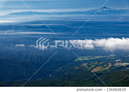 從鳥海山外緣眺望月山和葉山。 從鳥海山外緣眺望月山和葉山。 136868620
