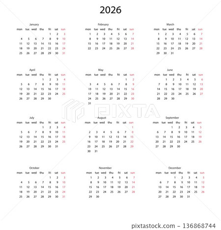 Calendar grid for 2027, week starts on Monday Calendar grid for 2027, week starts on Monday 136868744