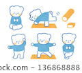 A cute polar bear set with cheeks for yoga and exercise 136868888