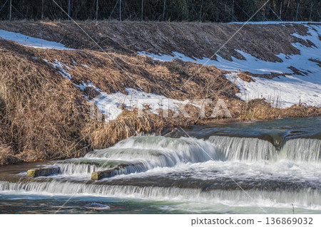 初春時節，滋賀縣高島市的千內川 136869032