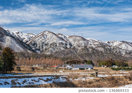 滋賀縣高島市牧野町早春鄉村景色 滋賀縣高島市牧野町早春鄉村景色 136869333