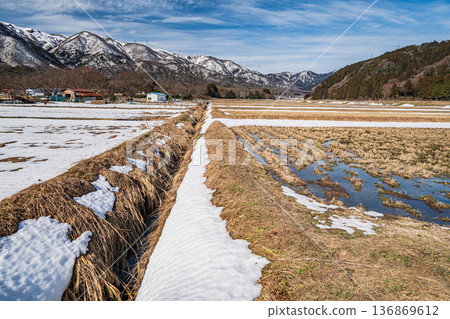 滋賀縣高島市牧野町早春鄉村景色 滋賀縣高島市牧野町早春鄉村景色 136869612